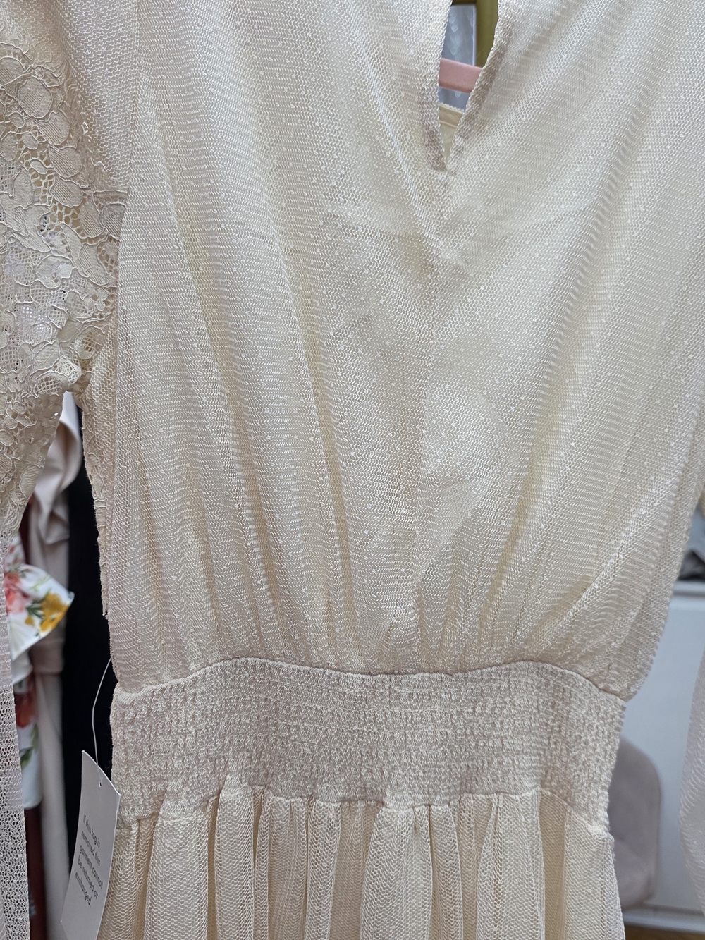 bohme Cream Lace Tiered Maxi Dress Nwt Xs - Picture 13 of 13